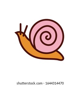 cute snail spring animal flat style vector illustration design