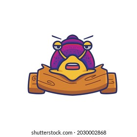 cute snail stand on wooden texture. animal flat cartoon style illustration icon premium vector logo mascot suitable for web design banner character