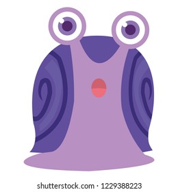 A cute snail with surprised pose
