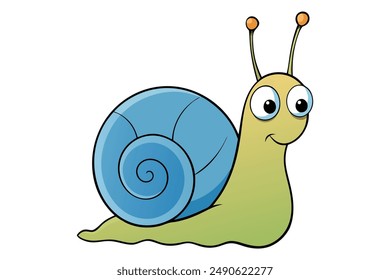 cute snail vector art illustration