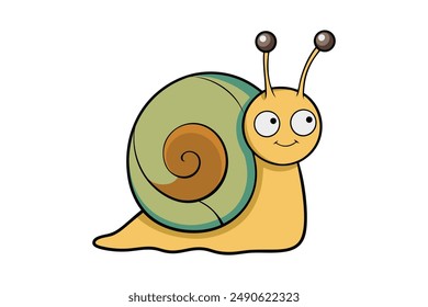 cute snail vector art illustration