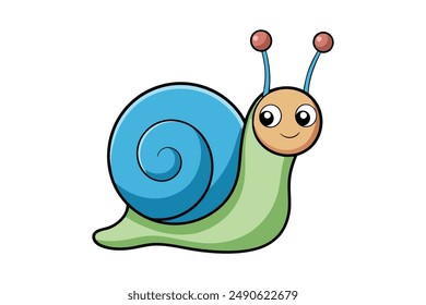cute snail vector art illustration