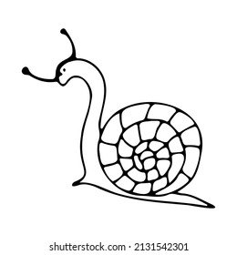 Ilustración de garabato de caracol, caracol gracioso