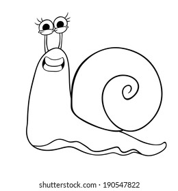 cute snail vector drawn on a white background