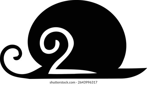 Cute snail vector icon. Black illustration isolated on white background.