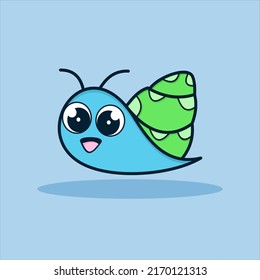 Cute snail vector icon illustration. flat cartoon style. animal nature icon concept