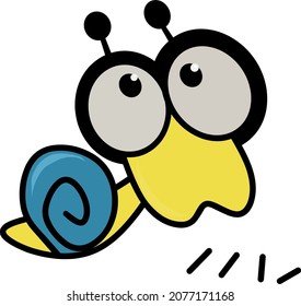 cute snail vector illustration for card, poster, banner, logo, icon, fabric print