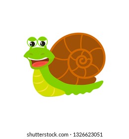 A cute snail. Vector illustration with isolated characters for children room, nursery decor, T-shirt,  interior design.