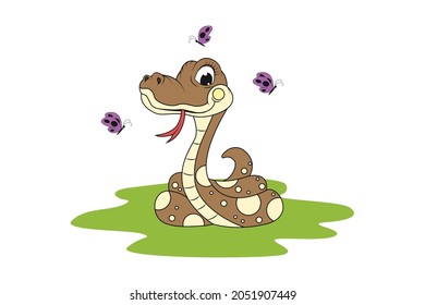 cute snake animal cartoon illustration