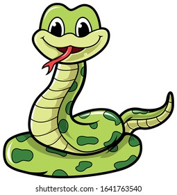 Cute Snake Cartoon Animal Illustration