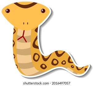 A cute snake cartoon animal sticker illustration