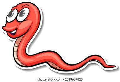 A cute snake cartoon animal sticker illustration