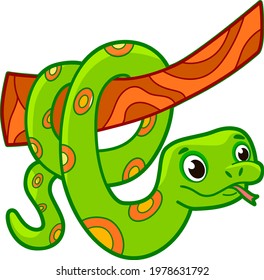 Cute snake cartoon. Boa snake clipart vector illustration