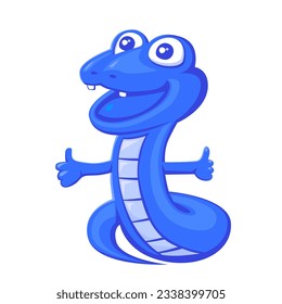 Cute snake cartoon character isolated on white background. The animals concept