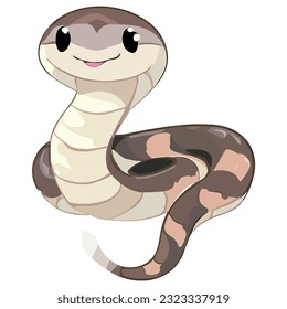 Cute Snake Cartoon On White Background