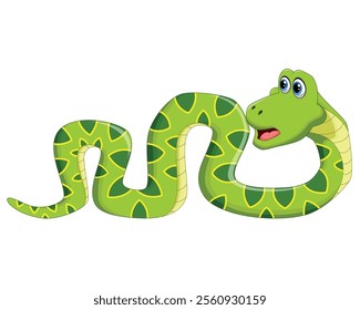 Cute snake cartoon on white background vector illustration