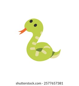 Cute snake cartoon style vector illustration.