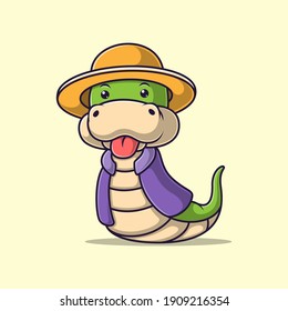 cute snake cartoon vector illustration