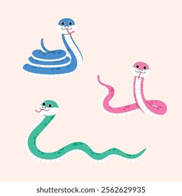 Cute Snake Character Illustration Collection
