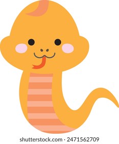 Cute snake character smiling with his tongue out