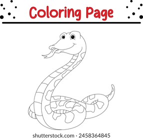 cute snake coloring book page for adults and kids