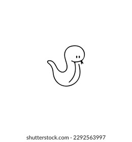 cute snake doodle illustration vector