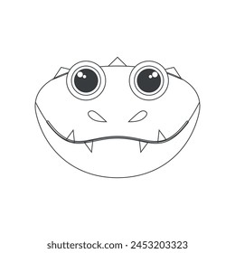 Cara de serpiente linda, cabeza de animal serpiente peligrosa de forma simple Ilustración vectorial