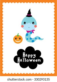 cute snake halloween card