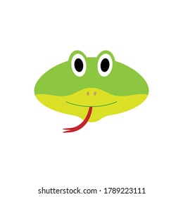 Cute Snake head cartoon icon vector design illustration