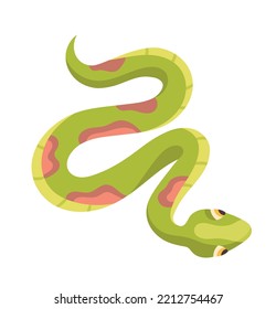 Cute snake icon. African savanna, wild life and biology, predator and dangerous animal, reptile. Toy or mascot for children. Sticker for social media and messengers. Cartoon flat vector illustration
