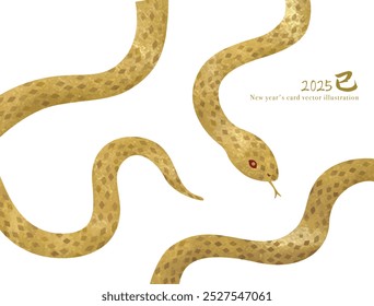 Cute snake illustration that can be used for New Year's cards Translation: Snake