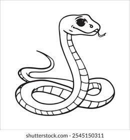 cute Snake Linear Vector doodle Illustration