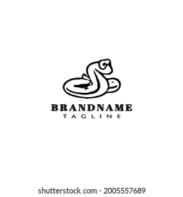 cute snake logo cartoon icon modern vector illustration