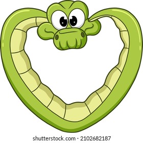 La serpiente linda está haciendo una forma de amor por su cuerpo de ilustración