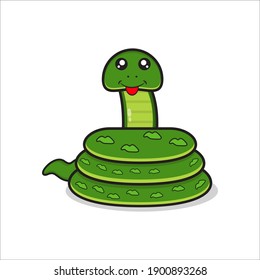 cute snake mascot, white background vector eps 10
