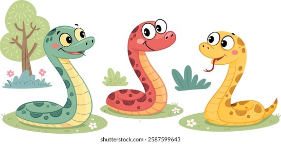 Cute Snake Nursery Clip Art Set