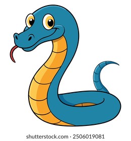 cute snake on white background. animal cartoon vector illustration