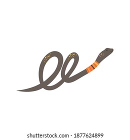 Cute snake in scandinavian style. Hand drawing vector illustration.