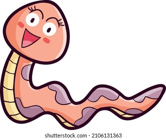 Cute snake from side view cartoon vector