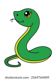 Cute Snake symbol of 2025 new year - vector full color picture. Cute snake for Chinese New Year