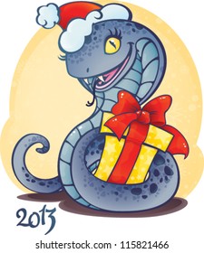 Cute snake - symbol of Chinese horoscope for new 2013 year.