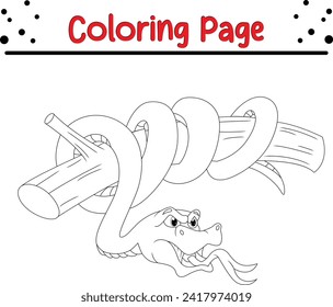 cute snake tree coloring page
