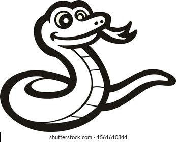 cute snake vector cartoon outline image