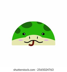 cute snake vector design, draw cartoon snake face, draw simple snake face full color