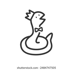 A cute snake vector illustration  crown