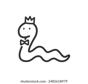 Una linda corona de Ilustración vectorial de serpiente