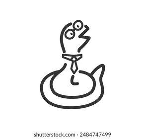 A cute snake vector illustration glasses