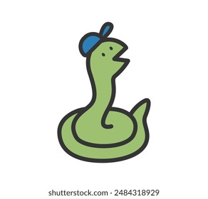 A cute snake vector illustration hat