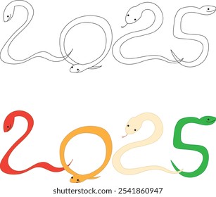 Cute snake vector illustration material