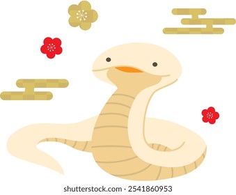 Cute snake vector illustration material